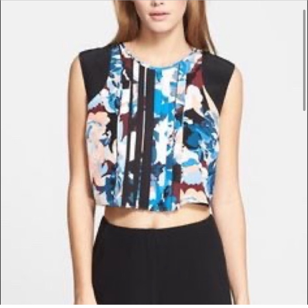 Elizabeth And James Pia Cropped Pleated Top Sz S bin4